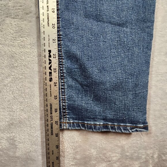 Royal Blue Mens 34x30 Straight Leg Jeans Classic Blue Denim casual whiskered - Picture 7 of 13